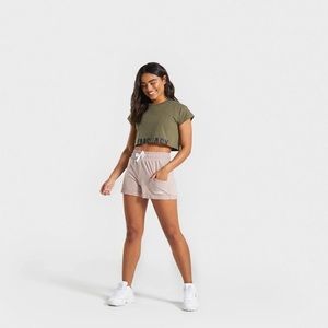 Gymshark Fraction Crop Top in Khaki